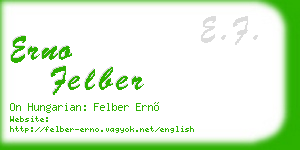 erno felber business card